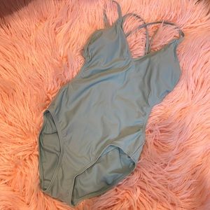 Xhilaration monokini bikini swimsuit blue green small Tiffany blue